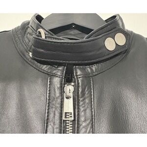 Leather Cult Handcrafted SOFT Black Genuine Leather Jacket Zippered Pockets Mint